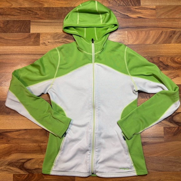 Patagonia Women's Fleece Polartec Hooded Zip Jacket Shirt Green Size M Outdoor - Picture 1 of 7